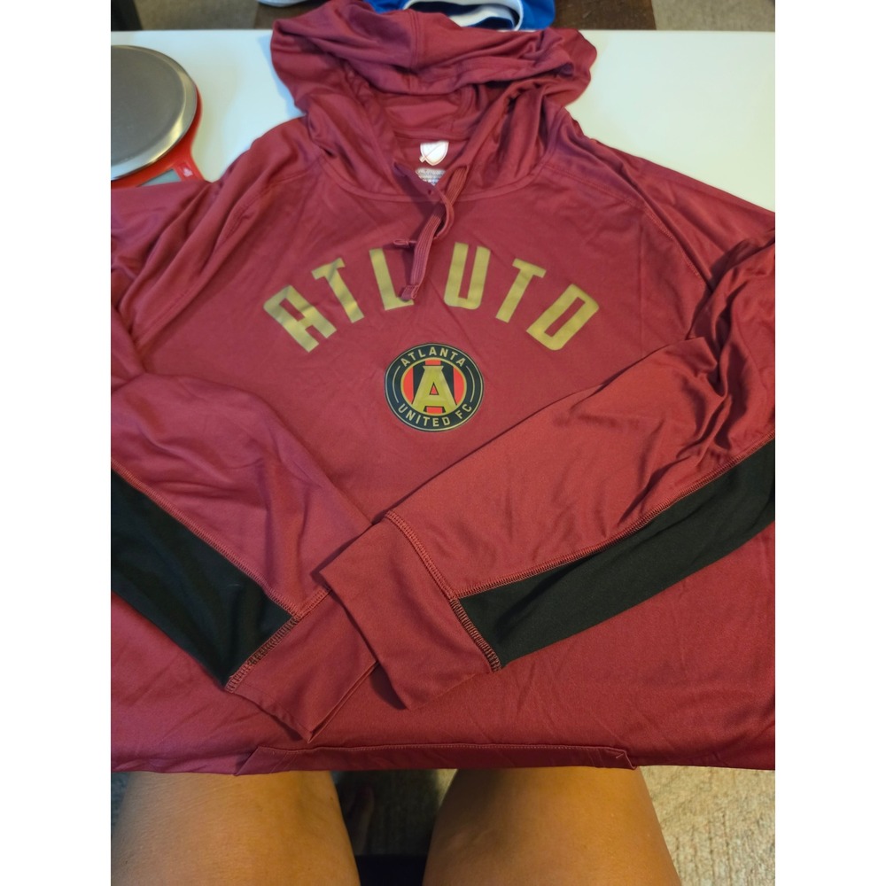MLS Atlanta United FC‎ Mens 2XL Maroon Performance Hoodie Soccer ATL UTD Maroon